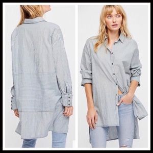 Free People Striped button down tunic